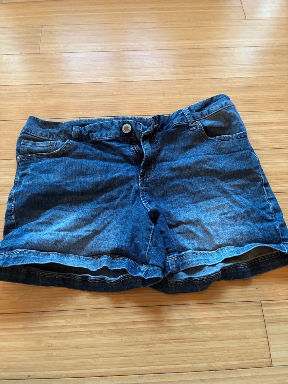 Maurices Dark Blue Denim Shorts